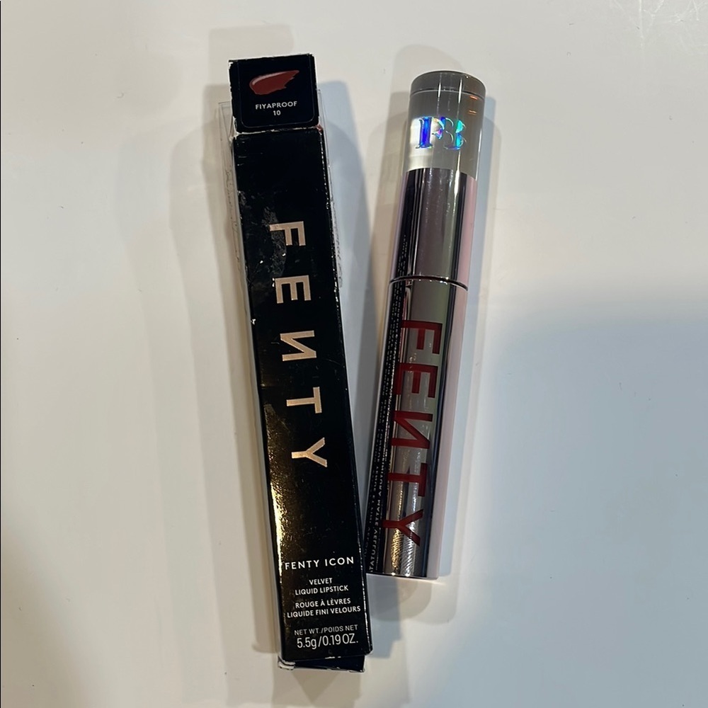 Fenty Beauty Silver Lipstick with Bold Red Accent